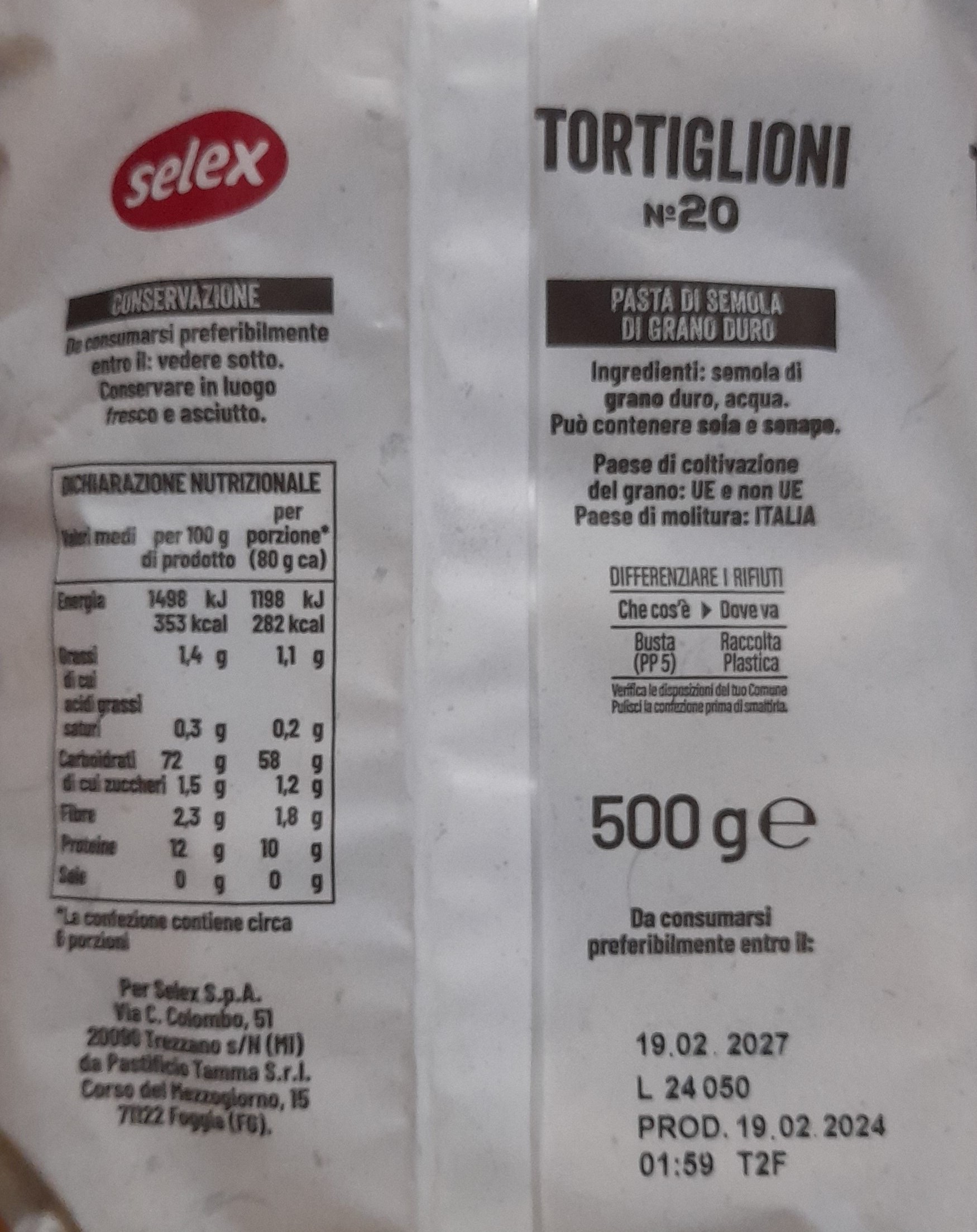 Tortiglioni Selex